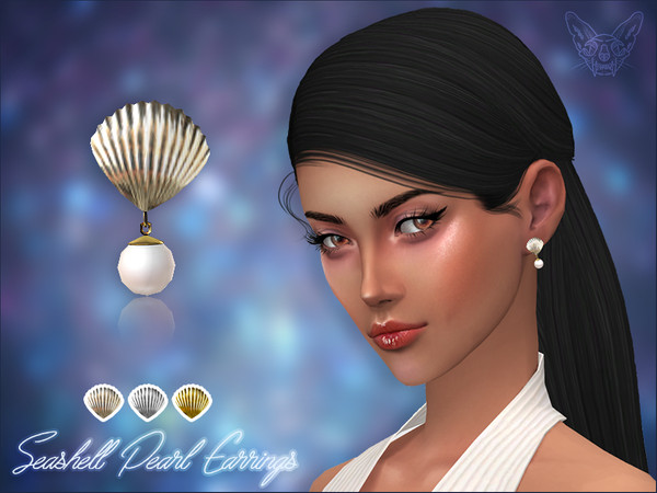 Brincos de Concha para The Sims 4 Ilhas Tropicais